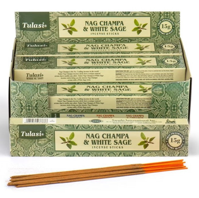 Rökelsepinnar Tulasi White sage Nag Champa