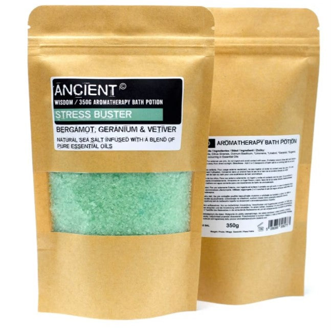 Ancient Aromaterapi Stress Buster Havssalt Med Bergamot, Geranium och Vetiver 350g