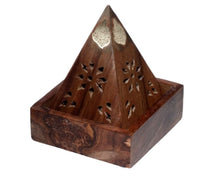 Ladda upp bild till gallerivisning, Rökelsehållare Sheesham Pyramid För Rökelsekoner Buddha
