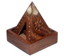 Ladda upp bild till gallerivisning, Rökelsehållare Sheesham Pyramid För Rökelsekoner Buddha
