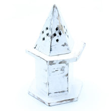 Ladda upp bild till gallerivisning, Rökelsehållare White Washed Kone Pyramid
